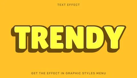 Trendy editable text effect in 3d style Stock Illustration