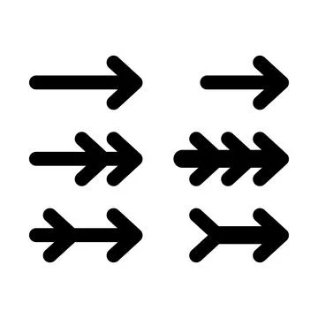 Trendy element icon in doodle style, arrow, infographic. Black silhouette arrows Stock Illustration