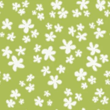 Trendy fabric pattern with miniature white flowers. Fashion design Stock Illustration