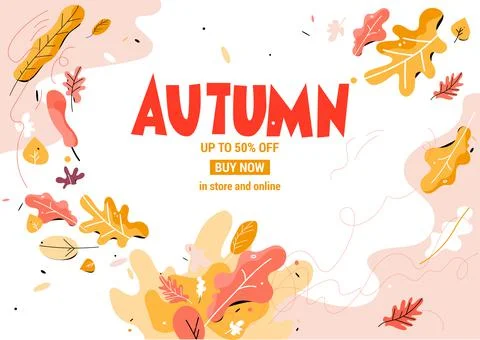 Trendy Fall leaves Stock Illustration