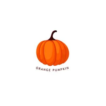 Trendy fall orange pumpkin logo vector icon. Minimal style Stock Illustration