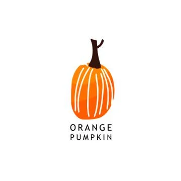 Trendy fall pumpkin logo vector icon. Minimal style Stock Illustration