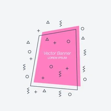 Trendy flat geometric vector banners 스톡 일러스트