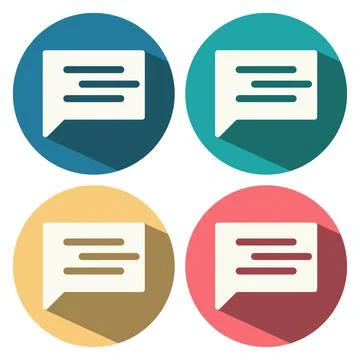 Trendy Flat Icons With Speech Bubbles. Set. Vector Illustrazione stock