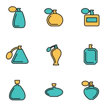 Trendy flat line icon pack for designers and developers. Vector line perfume  Stock Illustration
