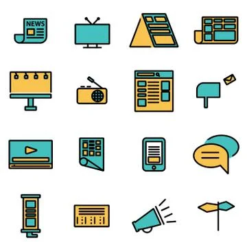 Trendy flat line icon pack for designers and developers. Vector line advertis イラスト素材