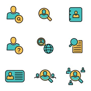 Trendy flat line icon pack for designers and developers. Vector line people s Stock Illustration