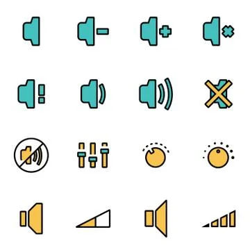 Trendy flat line icon pack for designers and developers. Vector line speaker  Stock Illustration
