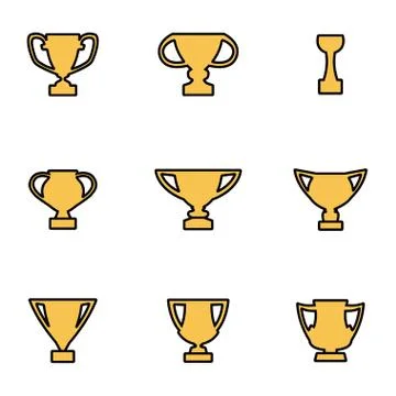 Trendy flat line icon pack for designers and developers. Vector line trophy i Stock-Illustration