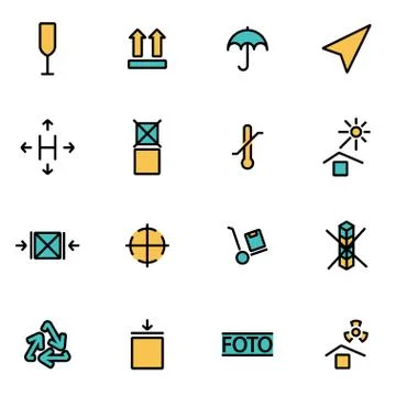 Trendy flat line icon pack for designers and developers. Vector line marking  Stock Illustration