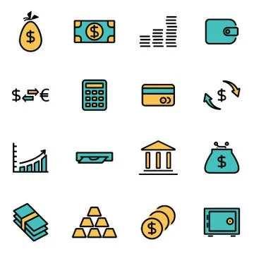 Trendy flat line icon pack for designers and developers. Vector line money se Stock Illustration