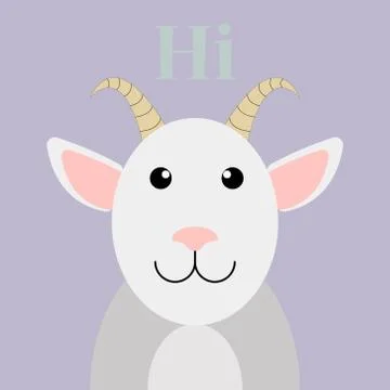 Trendy flat vector Goat icon on purple background Stock Illustration