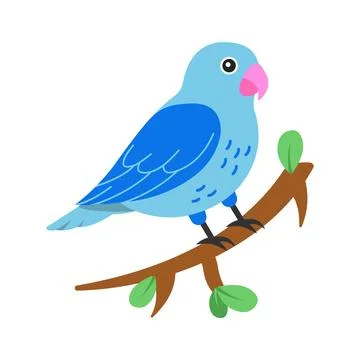 Trendy flat vector graphic of blue parrotlet bird ready for use. Stock Illustration