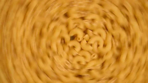 Trendy flat view closeup yellow macaroni. Stock Footage 165102139