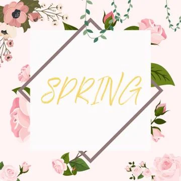 Trendy Floral Frame Stock Illustration