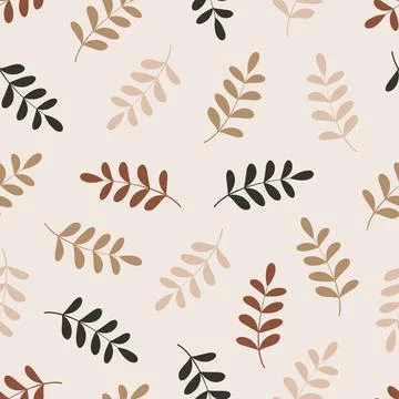 Trendy floral seamless pattern design. Abstract branches of leaves. Illustrazione stock