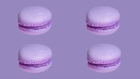 Trendy food stop motion animation, sweet macaron cake of different colors on a Stock Footage 221582055