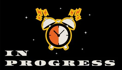Trendy funny banner on the topic of work, deadline and procrastination. Retro Stock Illustration