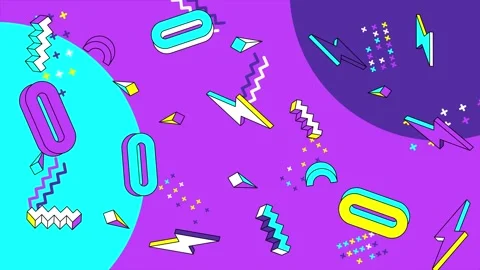 Trendy geometric design elements in a vibrant abstract background seamless 4k Stock Footage 304942552