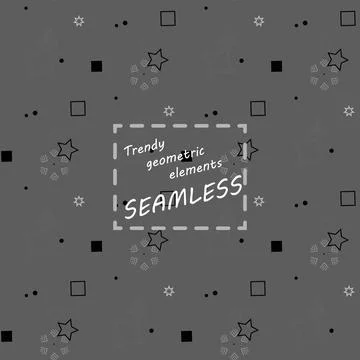 Trendy geometric elements card. Seamless memphis pattern for tissue and pos.. 库存插图