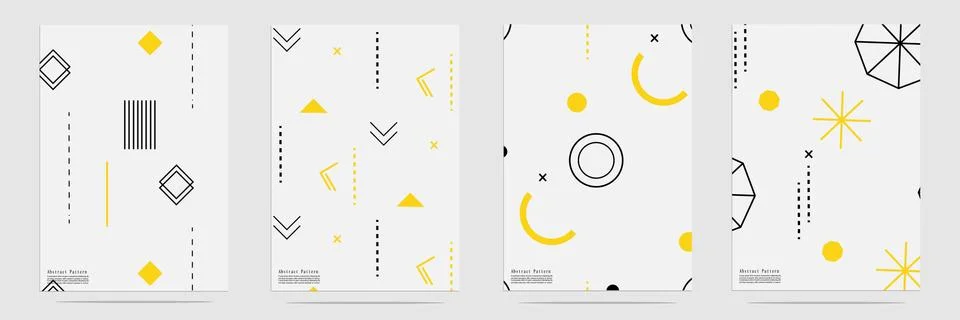 Trendy geometric elements memphis pattern set. Stock Illustration