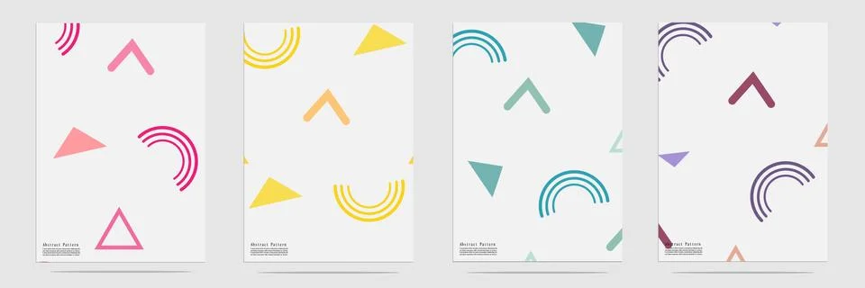 Trendy geometric elements memphis pattern set. イラスト素材