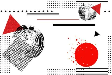 Trendy geometric elements memphis seamless pattern. Modern style texture Illustrazione stock