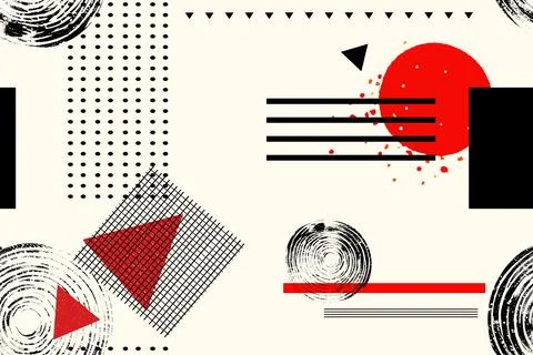 Trendy geometric elements memphis seamless pattern. Modern style texture Illustrazione stock