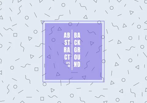 Trendy geometric pattern flat thin line style on light blue background. You c Illustrazione stock