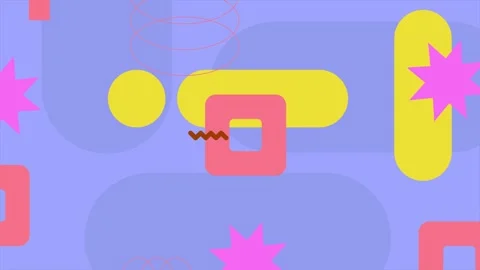 Trendy geometric patterns with playful design elements seamless 4k video Stock Footage 304856941