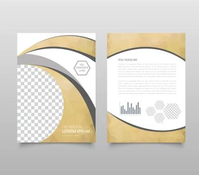 Trendy geometric triangular and other design style brochure cover template mo Stock Illustration