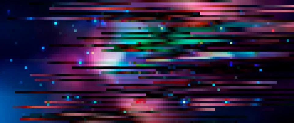 Trendy glitch pattern on dark background. Modern style vector Illustrazione stock