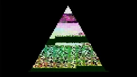 Trendy glitch pattern on dark background. Abstract geometric elements Stock Illustration