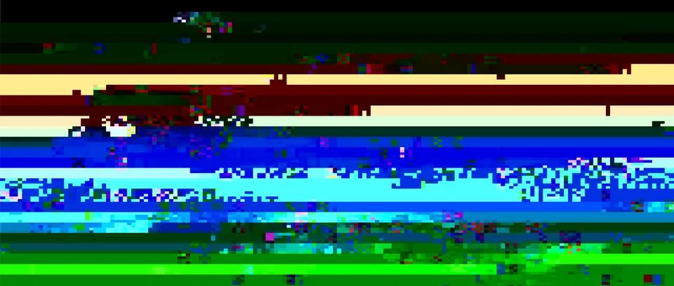 Trendy glitch pattern on dark background. Abstract geometric elements Stock Illustration