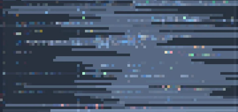 Trendy glitch pattern on dark background. Abstract geometric elements Stock Illustration