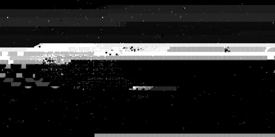 Trendy glitch pattern on dark background. Abstract geometric elements Stock Illustration