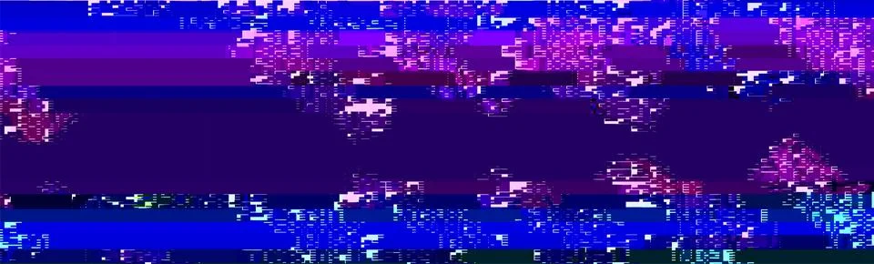 Trendy glitch pattern on dark background. Abstract geometric elements Stock Illustration