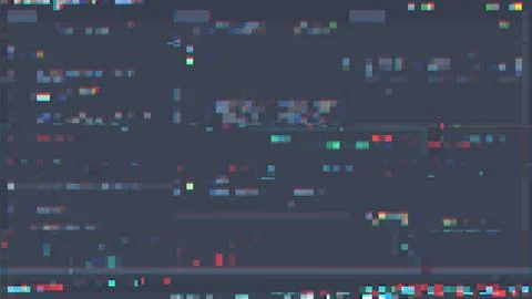 Trendy glitch pattern on dark background. Abstract geometric elements Stock Illustration