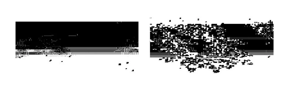 Trendy glitch pattern on dark background. Abstract geometric elements Stock Illustration