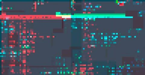 Trendy glitch pattern on dark background. Abstract geometric elements Stock Illustration