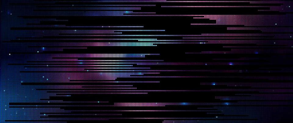 Trendy glitch pattern on dark background. Abstract geometric elements Stock Illustration