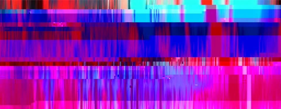 Trendy glitch pattern on dark background. Abstract geometric elements Stock Illustration