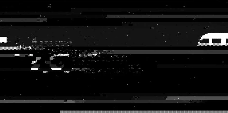 Trendy glitch pattern on dark background. Abstract geometric elements Illustrazione stock