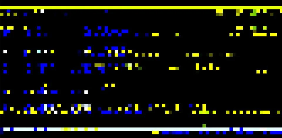 Trendy glitch pattern on dark background. Abstract geometric elements Illustrazione stock