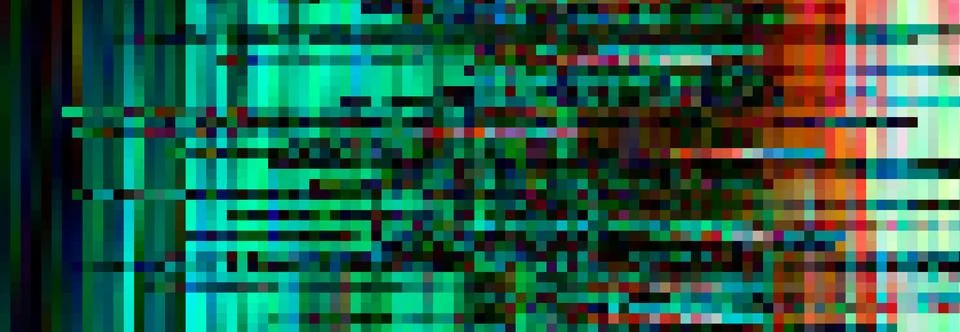 Trendy glitch pattern on dark background. Abstract geometric elements Stock Illustration