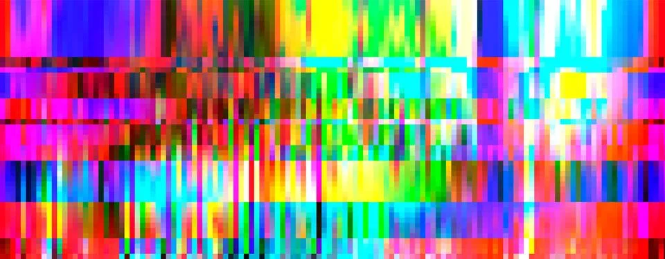 Trendy glitch pattern on dark background. Abstract geometric elements Stock Illustration