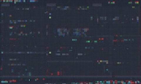 Trendy glitch pattern on dark background. Abstract geometric elements Illustrazione stock