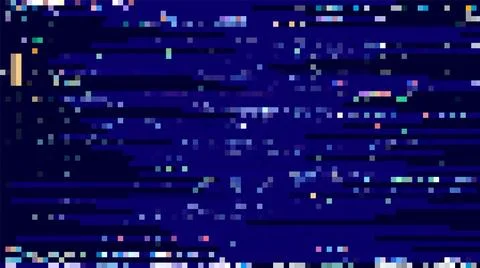 Trendy glitch pattern on dark background. Abstract geometric elements Stock Illustration