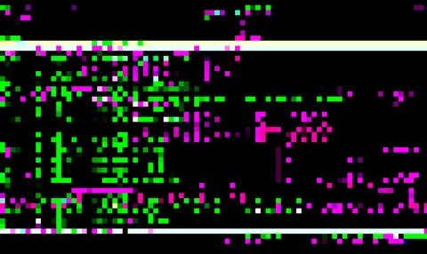 Trendy glitch pattern on dark background. Abstract geometric elements Stock Illustration