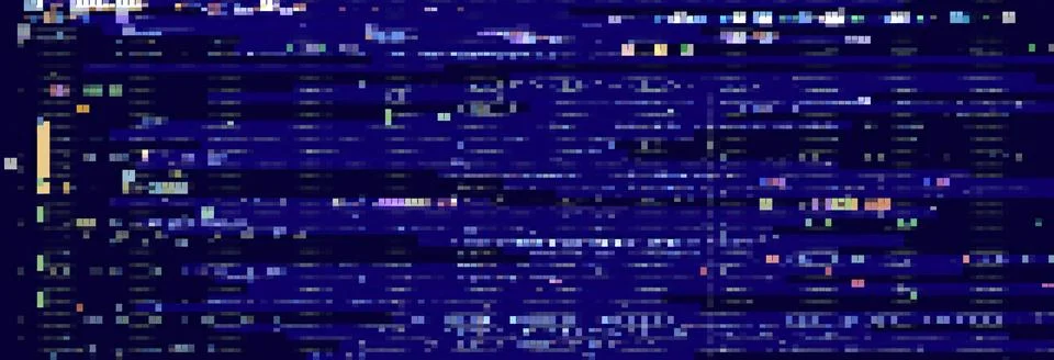 Trendy glitch pattern on dark background. Abstract geometric elements Illustrazione stock